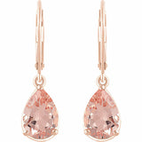 1ct Pear Cut Champagne Morganite Tear Drop Earring Women 14k Rose Gold Finish