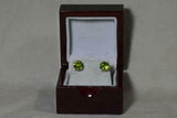 5ct Stud Earrings Round Cut Green Peridot Solitaire Women 14k White Gold Finish