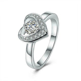 2.5ct Round Cut Diamond Engagement Ring 14k WhiteGold Over Heart Shape Solitaire