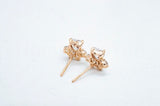 0.5ct Heart Cut Simulated Diamond Paw Stud Earrings 14k Rose Gold Plated