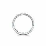 Braided Stackable Half Eternity Band 0.15ct Round Cut Diamond 14k WhiteGold Over