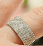 5ct Round Cut Diamond Half Eternity Cluster Wedding Band 14k White Gold Finish