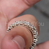 2.5ct Oval Simulated Diamond Full Eternity Wedding Band 14k White Gold Plated