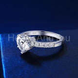 1ct Heart Simulated Diamond Solitaire with Accents Ring 14k White Gold Plated