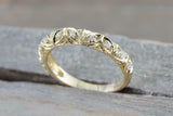 0.7ct Round Cut Diamond Wedding Band 14k Yellow Gold Finish Vintage Filigree