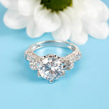 4Ct Round Cut DVVS1 Diamond Elegant Vintage Engagement Ring 14K White Gold Over