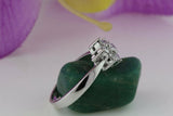 Small Cluster Flower Engagement Ring 0.5ct Round Cut Diamond 14k White Gold Over