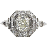 4Ct Cushion Diamond Halo Milgrain Vintage Engagement Ring 14K White Gold Finish