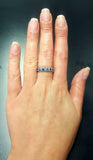 1.4ct Round Cut Blue Sapphire Braided Vintage Inspired Band 14k White Gold Over