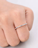 1.5Ct Baguette Cut Blue Aquamarine Minimalist Wedding Band 14K Rose Gold Finish