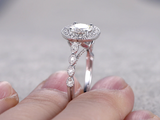 2ct Round Cut Diamond Engagement Ring 14k WhiteGold Finish Halo Art Deco Antique