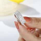 5Ct Baguette Cut Diamond Round Accents Eternity Wedding Band 14K White Gold Over