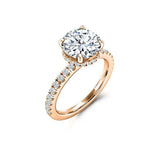 Hidden Halo Engagement Solitaire Ring 2ct Round Cut Diamond 14k WhiteGold Finish