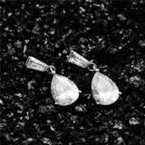 2.3Ct Pear Cut Diamond Stylish Petite Drop Earrings Women 14K White Gold Finish