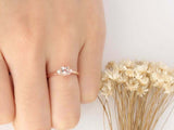 1ct Round Cut Peach Morganite Engagement Ring Diamond Trilogy 14k Rose Gold Over