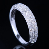 Half Eternity Wedding Ring Band 1.4ct Round Cut Diamond 18k White Gold Finish