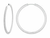 4ct Round Brilliant Cut Diamond Elegant Women Hoop Earring 14k White Gold Finish