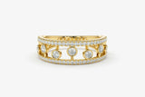 2.6ct Round Cut Diamond Split Stylish Wedding Ring Band 14k Yellow Gold Finish