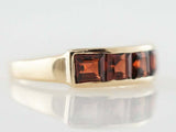 2ct Princess Cut Red Garnet Four Stone Half Eternity Band 14k Yellow Gold Finish