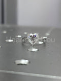 2ct Heart Cut Simulated Diamond Solitaire Engagement Ring 14k White Gold Plated