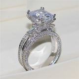 2.3ct Radiant Cut Diamond Engagement Ring 14k White Gold Finish Accent Solitaire