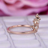 1ct Round Cut VVS1D Diamond Engagement Ring Princess Crown 14k Rose Gold Finish