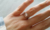 1Ct Round Cut Peach Morganite Infinity Band Engagement Ring 14K Dual Gold Finish