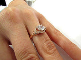 1.5ct Round Cut Diamond Stylish Solitaire with Accent Ring 14k Rose Gold Finish