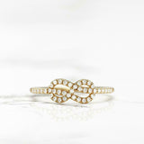 Infinity Knot Twist Engagement Ring 1ct Round Cut Diamond 14k White Gold Finish