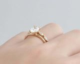 1.5ct Oval Cut Diamond Engagement Ring Bridal Wedding Set 14k Yellow Gold Finish