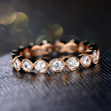 2.5ct Round Cut Diamond Wedding Band Bezel Set Full Eternity 14k Rose Gold Over