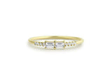 East West Two Stone Wedding Band 1ct Baguette Cut Diamond 14k Yellow Gold Finish