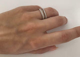 Unique Full Eternity Wedding Band 1.2ct Trillion Cut Diamond 14k Two Tone Finish