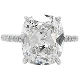 2.5Ct Elongated Cushion Cut Diamond Accent Solitaire Ring 14K White Gold Finish