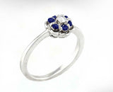 1.5ct Round Blue Sapphire Floral Minimalist Engagement Ring 14k White Gold Over