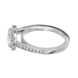 1ct Round Cut Diamond Engagement Ring Halo Accent Solitaire 14k WhiteGold Finish