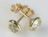 Cluster Design Stud Earrings 0.6ct Round Cut VVS1D Diamond 14k YellowGold Finish