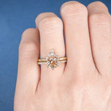 1.2ct Round Cut Peach Morganite Engagement Ring 14k YellowGold Finish Bridal Set