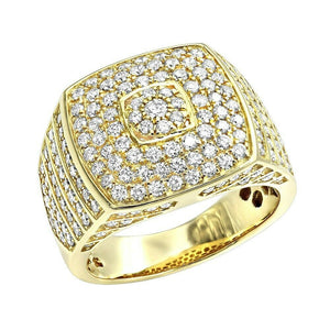 5Ct Round Cut Diamond Stylish Halo Men Engagement Ring 14K Yellow Gold Finish