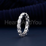 1ct Oval Cut Simulated Diamond Full Eternity Wedding Band 14k White Gold Plated