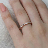 1ct Round Cut Diamond Wedding Band Stackable Half Eternity 14k Rose Gold Finish