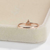 Bezel Set Minimalist Engagement Ring 0.2ct Trillion Diamond 14k Rose Gold Finish