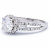 2.25ct Round Cut Diamond Engagement Ring Halo 14k White Gold Finish Split Shank