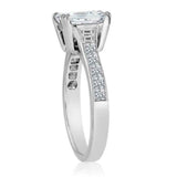 1.2ct Emerald Cut Diamond Engagement Ring Classic Solitaire 14k WhiteGold Finish