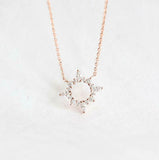 1.4ct Marquise Cut Diamond Pendant with Chain Open Circle 14k Rose Gold Finish