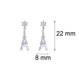 Eiffel Tower Drop Earrings 2ct Round Cut VVS1D Diamond 14k White Gold Finish