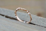 1ct Round Cut Diamond Wedding Band 14k RoseGold Over Dainty Milgrain Anniversary