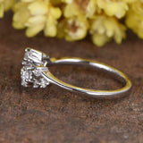 1.5ct Round Cut Diamond Engagement Ring Floral Cluster Open 14k WhiteGold Finish