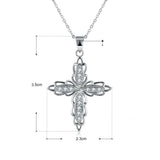 2.3ct Round Cut Diamond Holy Cross Stylish Pendant Chain 14k White Gold Finish