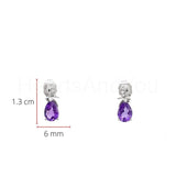 1ct Pear Simulated Amethyst Stylish Drop Earrings 14k White Gold Plated